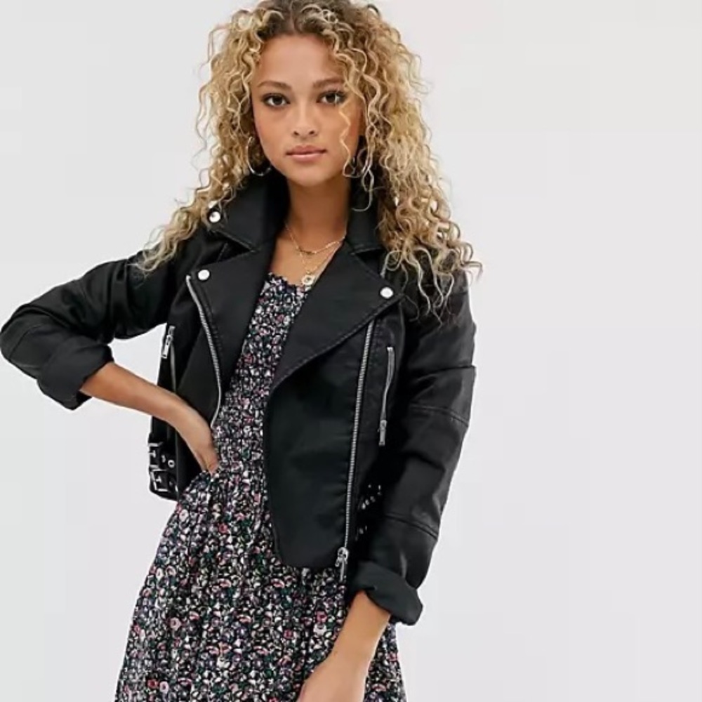 ASOS New Look cropped PU jacket